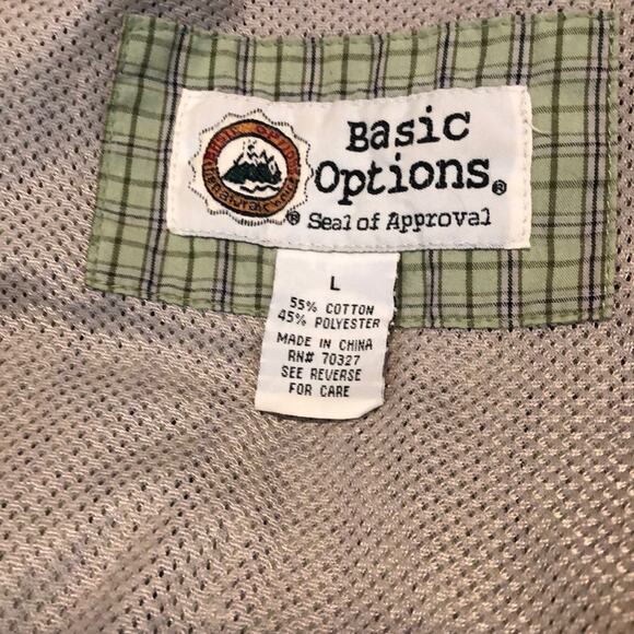 Basic Options Men’s Olive Short Sleeve Sport Shirt Large - Picture 9 of 9